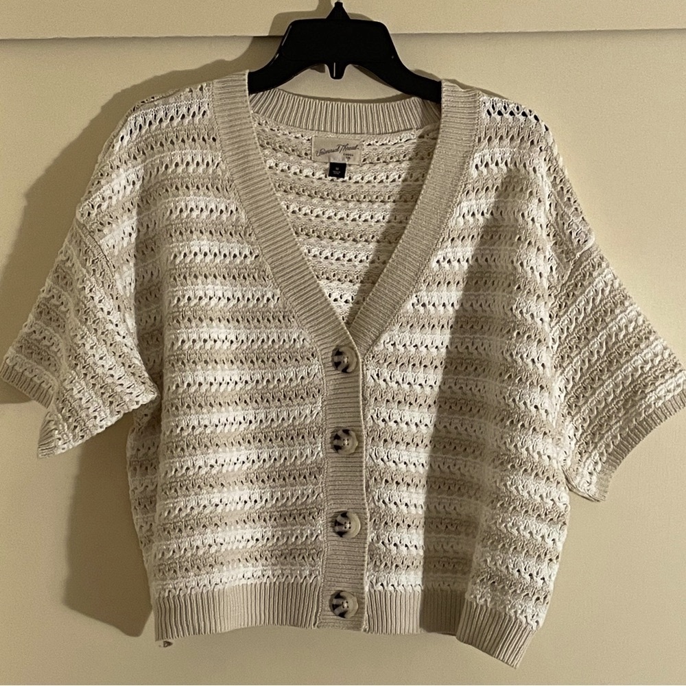 Chic Cream Button-Front Cardigan